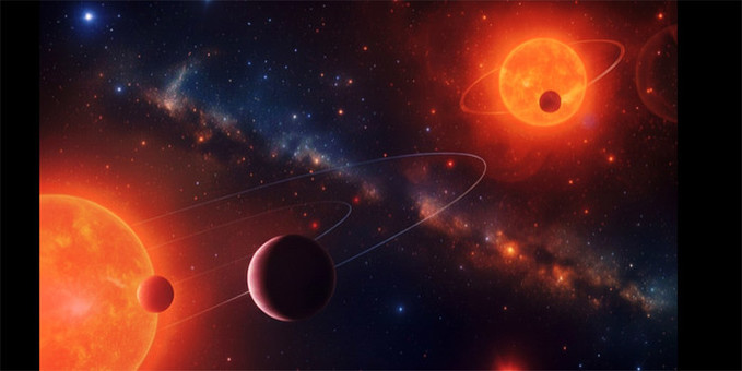 두 별이 세 개의 행성을 공유하는 독...