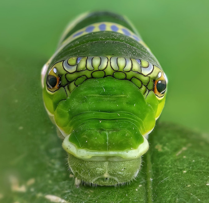 속임수의 달인 나비 애벌레, 뱀으로 ...